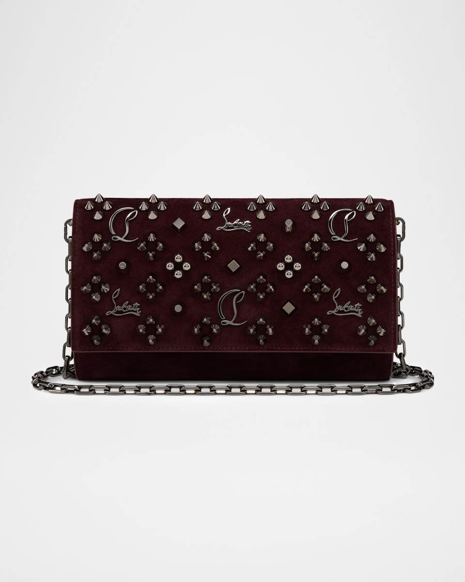 Paloma Wallet on Chain in Loubinthesky Suede